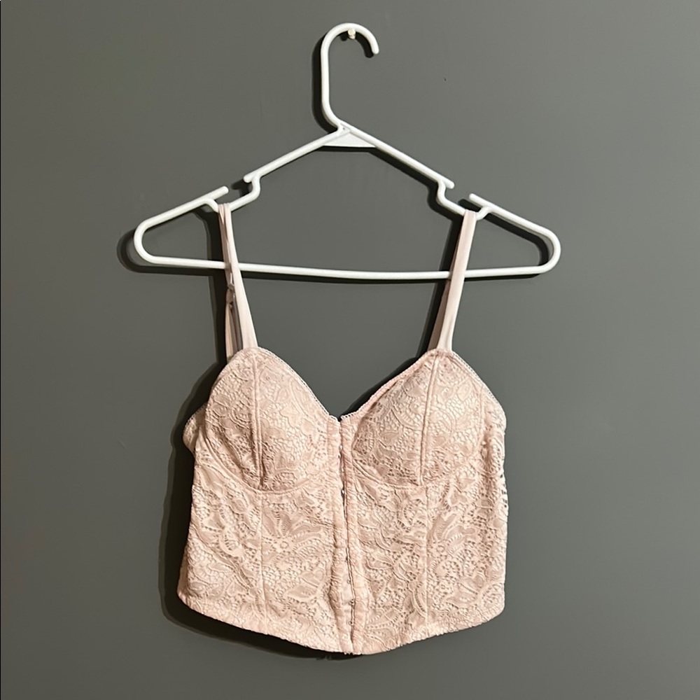 Moa Moa Pink Lace Tank Top